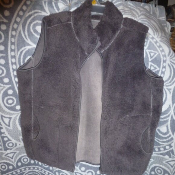 Vintage Kavu Fleece Sleeveless Hoodie Zip Up Vest Streetwear Outdoor Size L - Picture 1 of 9